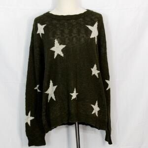 Hem & Thread Green Star Sweater Size L